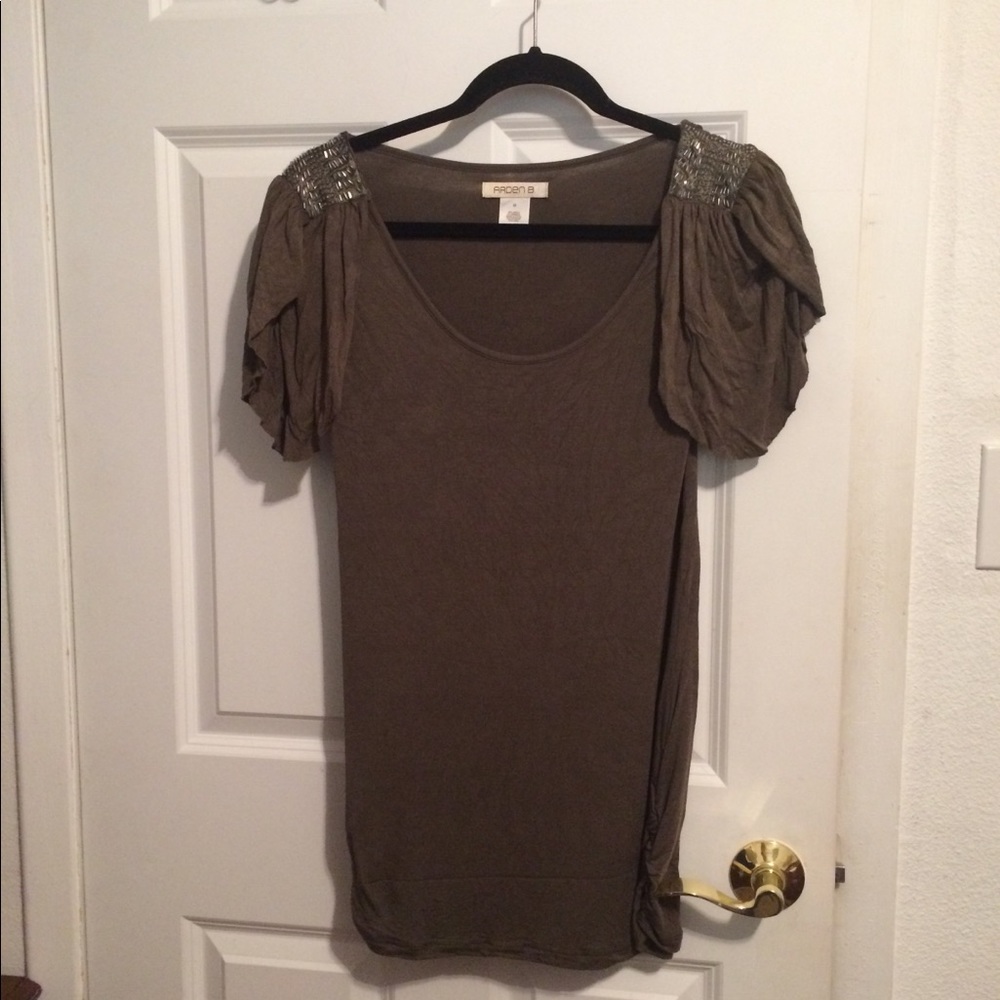 Arden B olive mini dress or long top size M
